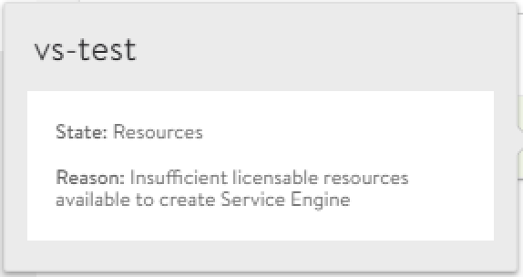 Insufficient licensable resources available to create Service Engine – NSX Advanced Load Balancer